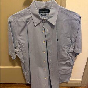 Ralph Lauren Light Blue & White Thin Stripe Button-Down Shirt